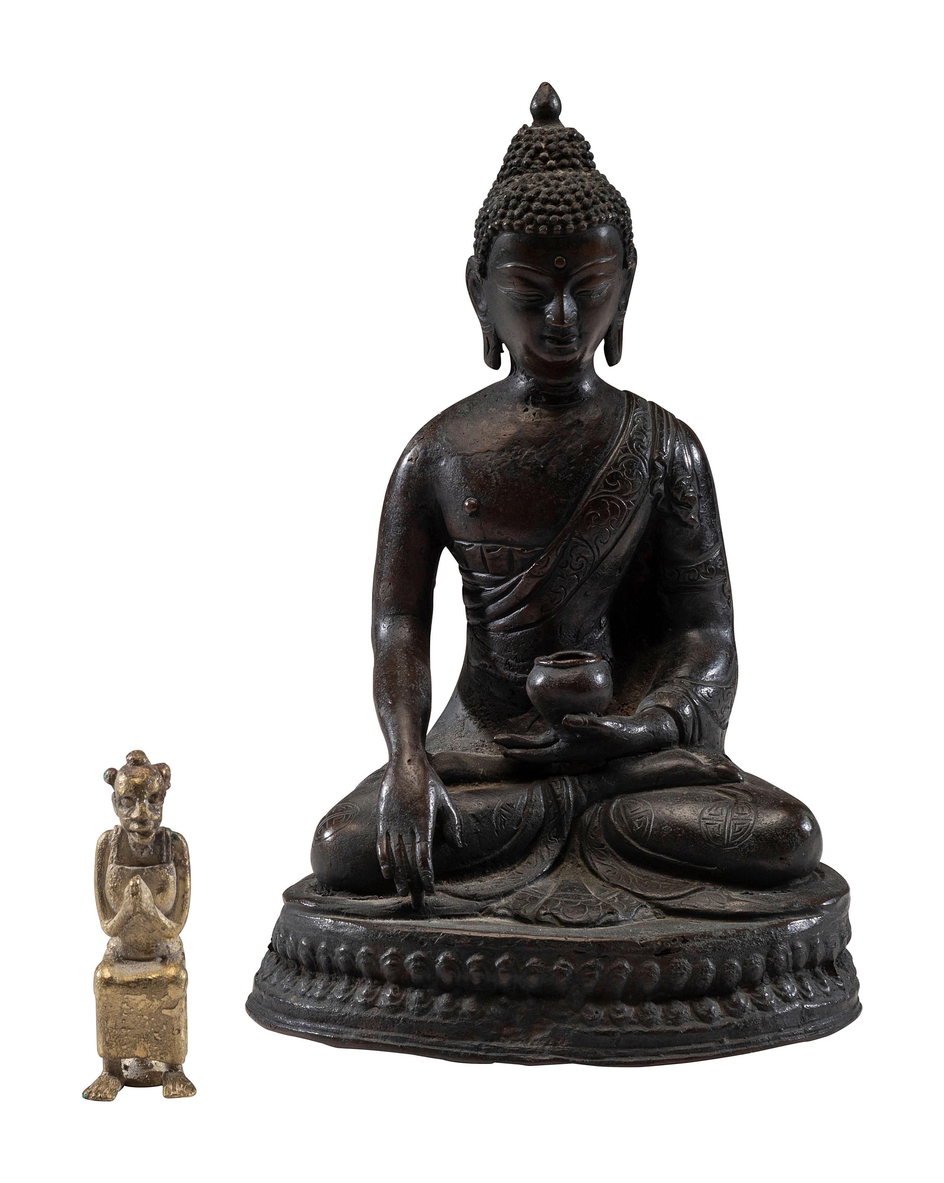 Two Southeast Asian Metal Figures of Buddha