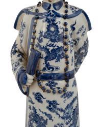 A Group of Three Chinese Blue and White Porcelain Figures of Officials — 20TH CENTURY