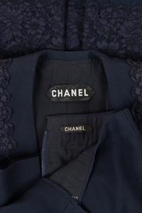 Chanel Haute Couture Navy Lace Skirt Suit, Spring/Summer 1988