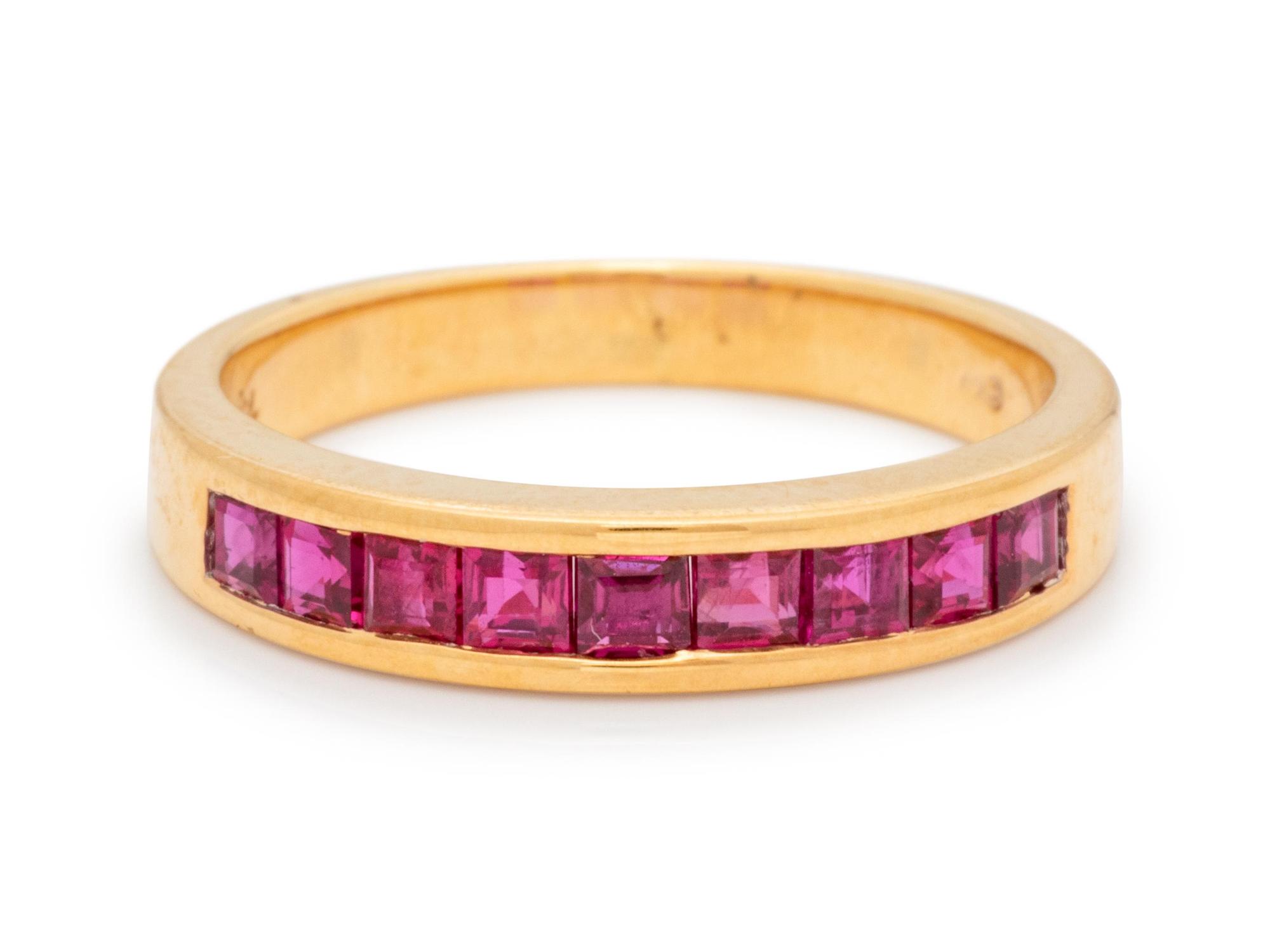 An 18 Karat Yellow Gold and Ruby Ring,