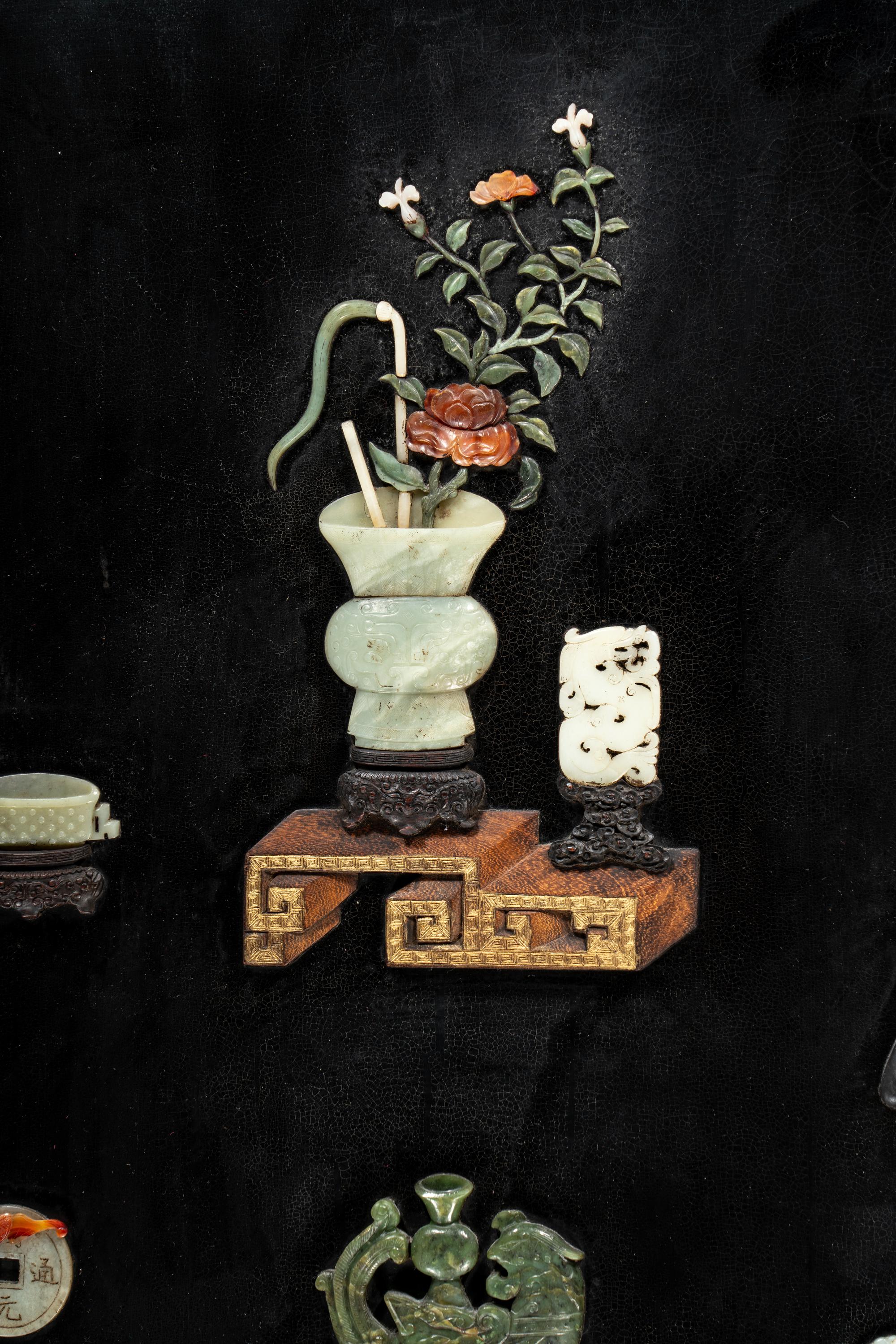 A Pair of Chinese Embellished Black Lacquered Wall Panels