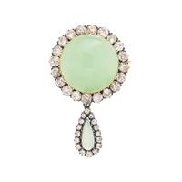 ANTIQUE, CHALCEDONY AND DIAMOND PENDANT/BROOCH