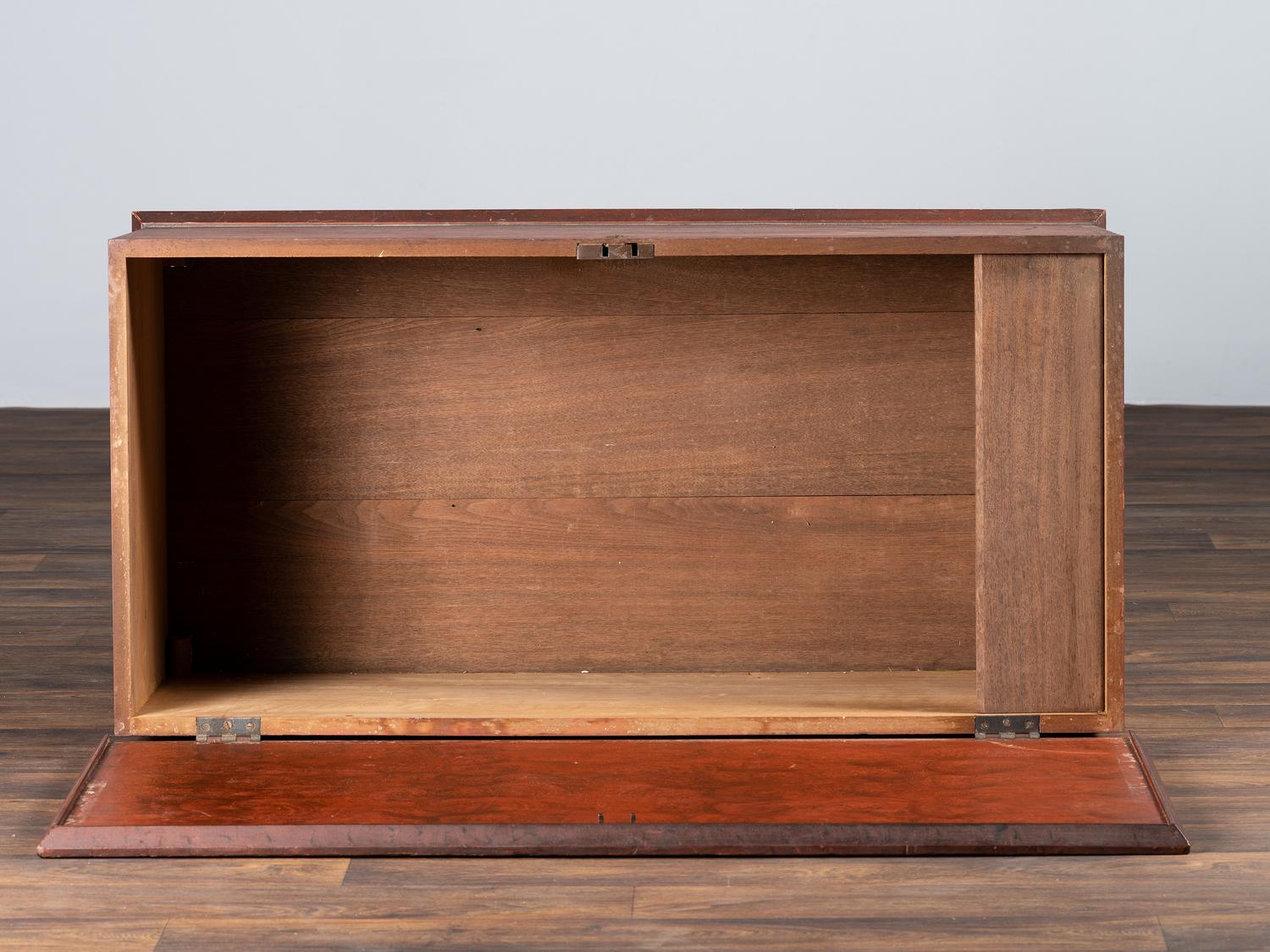 A Country Red and Grain Painted Poplar Blanket Chest