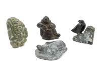 A Group of Six Inuit Carved Soapstones