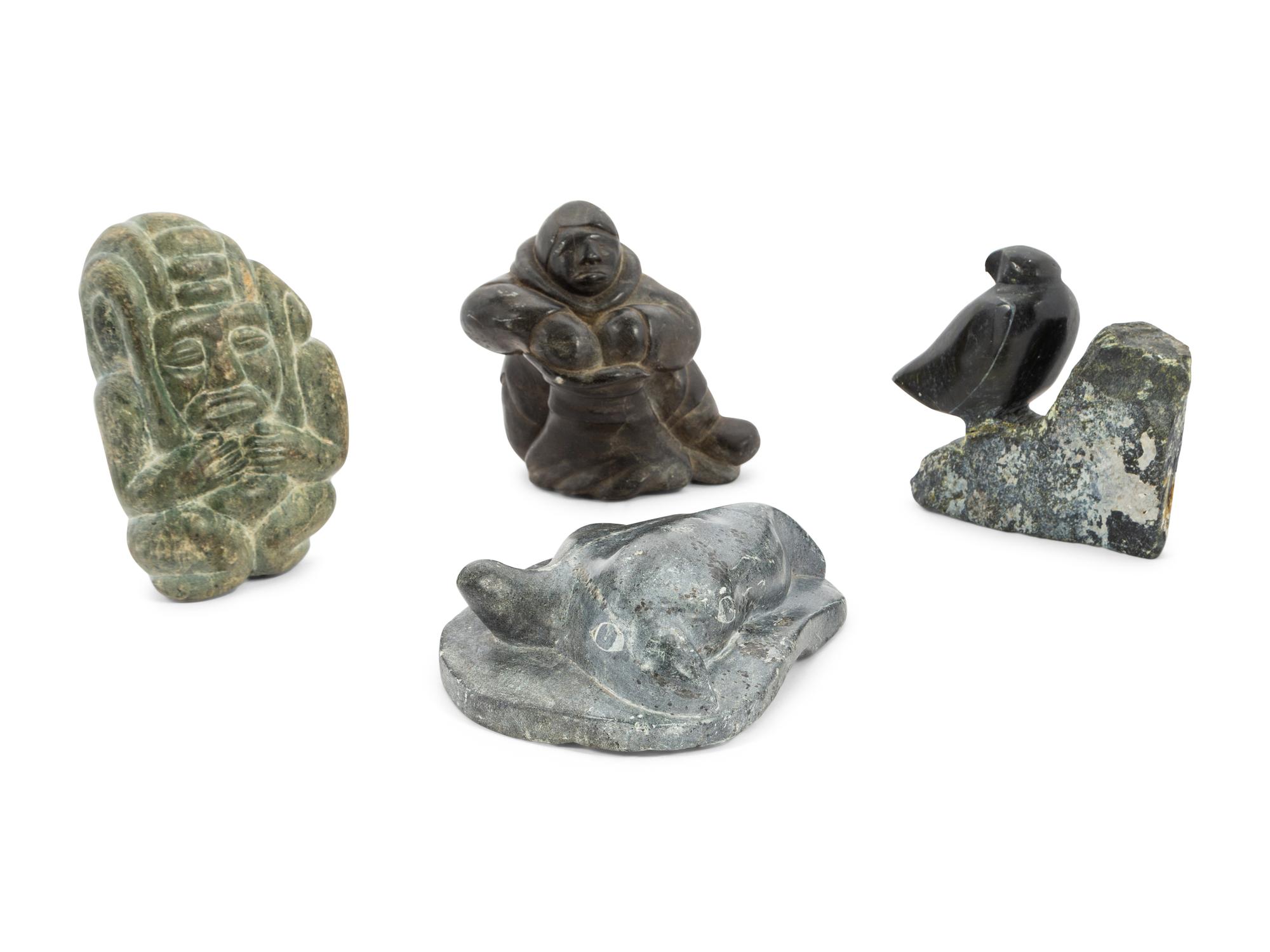 A Group of Six Inuit Carved Soapstones