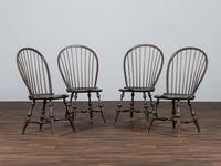 A Set of Four D.R. Dimes Black-Painted Hoop-Back Compass-Seat Windsor Chairs