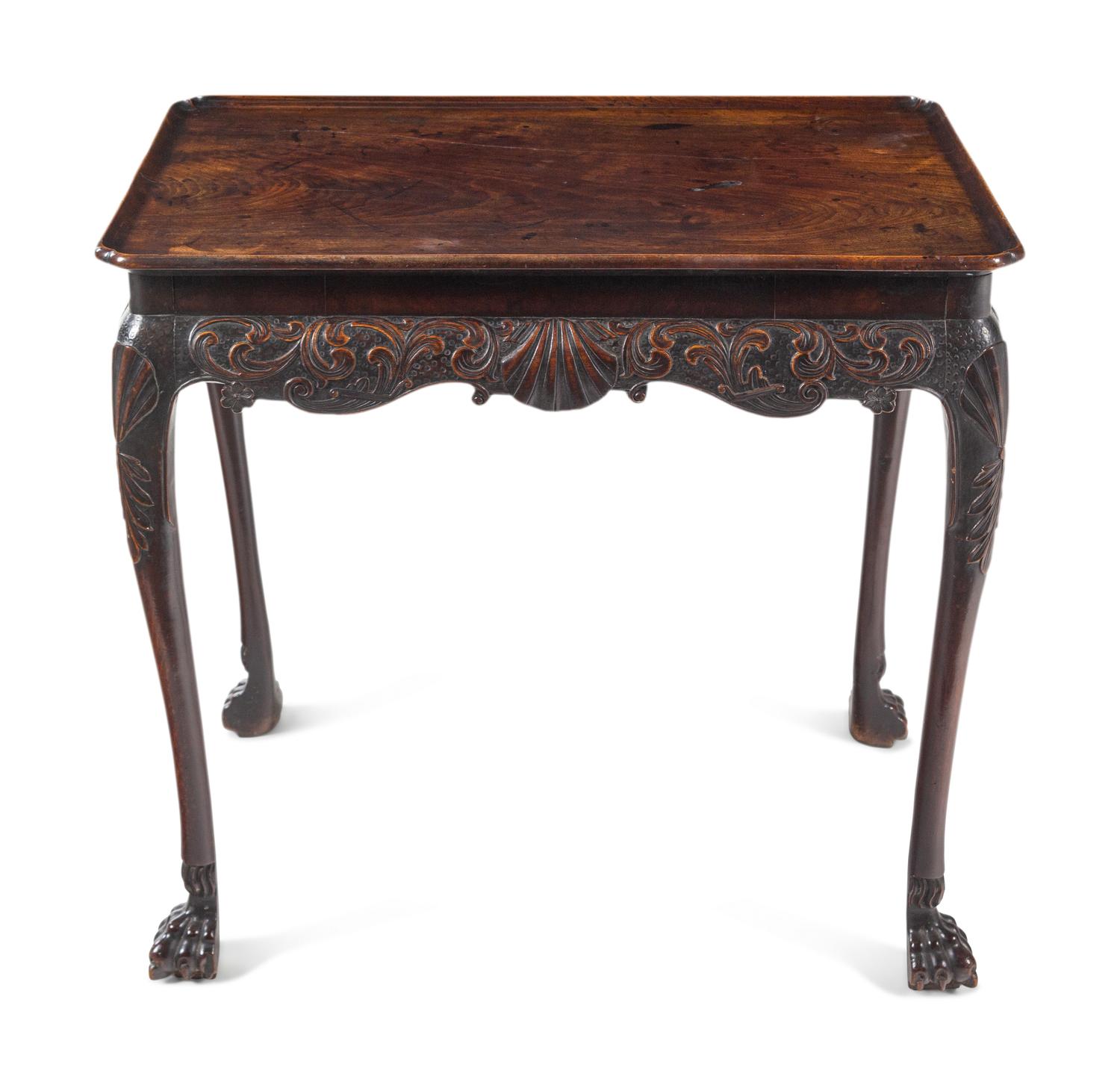 An Irish George II Mahogany Tea Table
