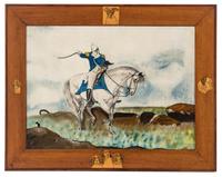 American School 19th Century, A Portrait of George Washington on Horseback