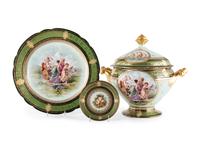 A Group of Austrian Transfer-Decorated Porcelain Tableware