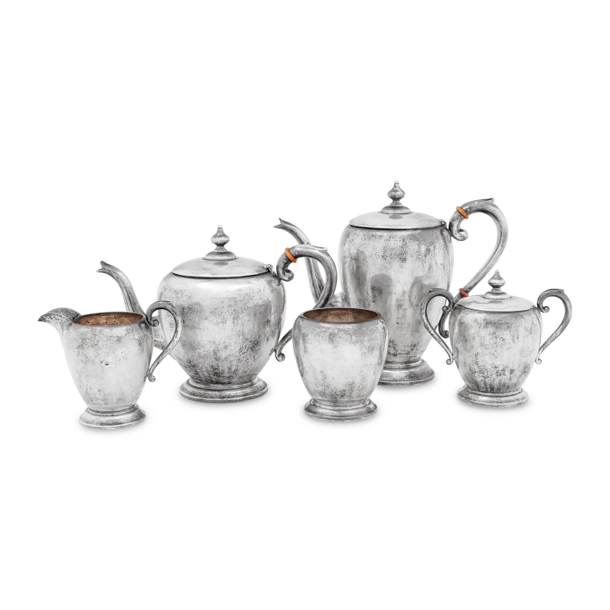 An American Silver Five-Piece Tea Service