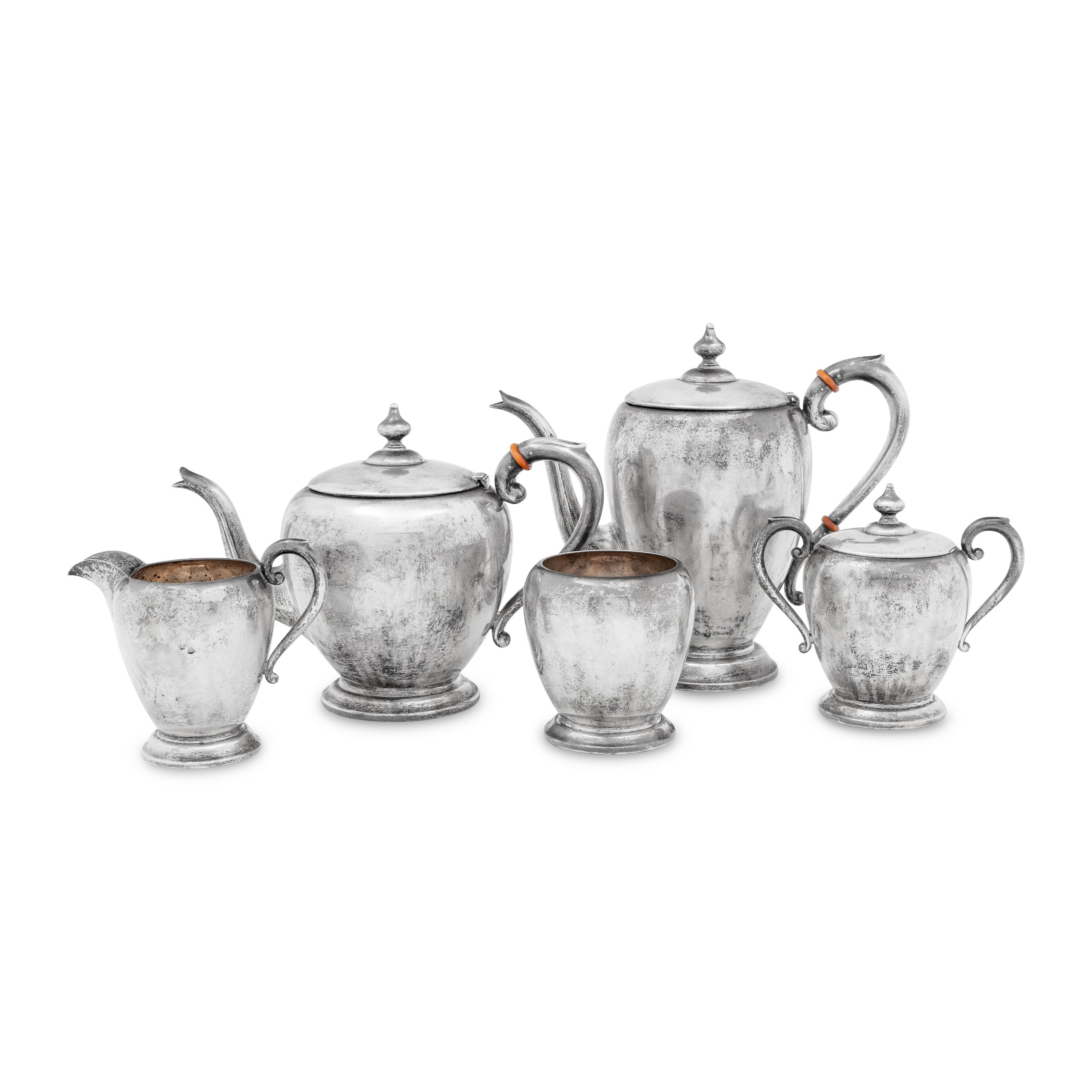 An American Silver Five-Piece Tea Service