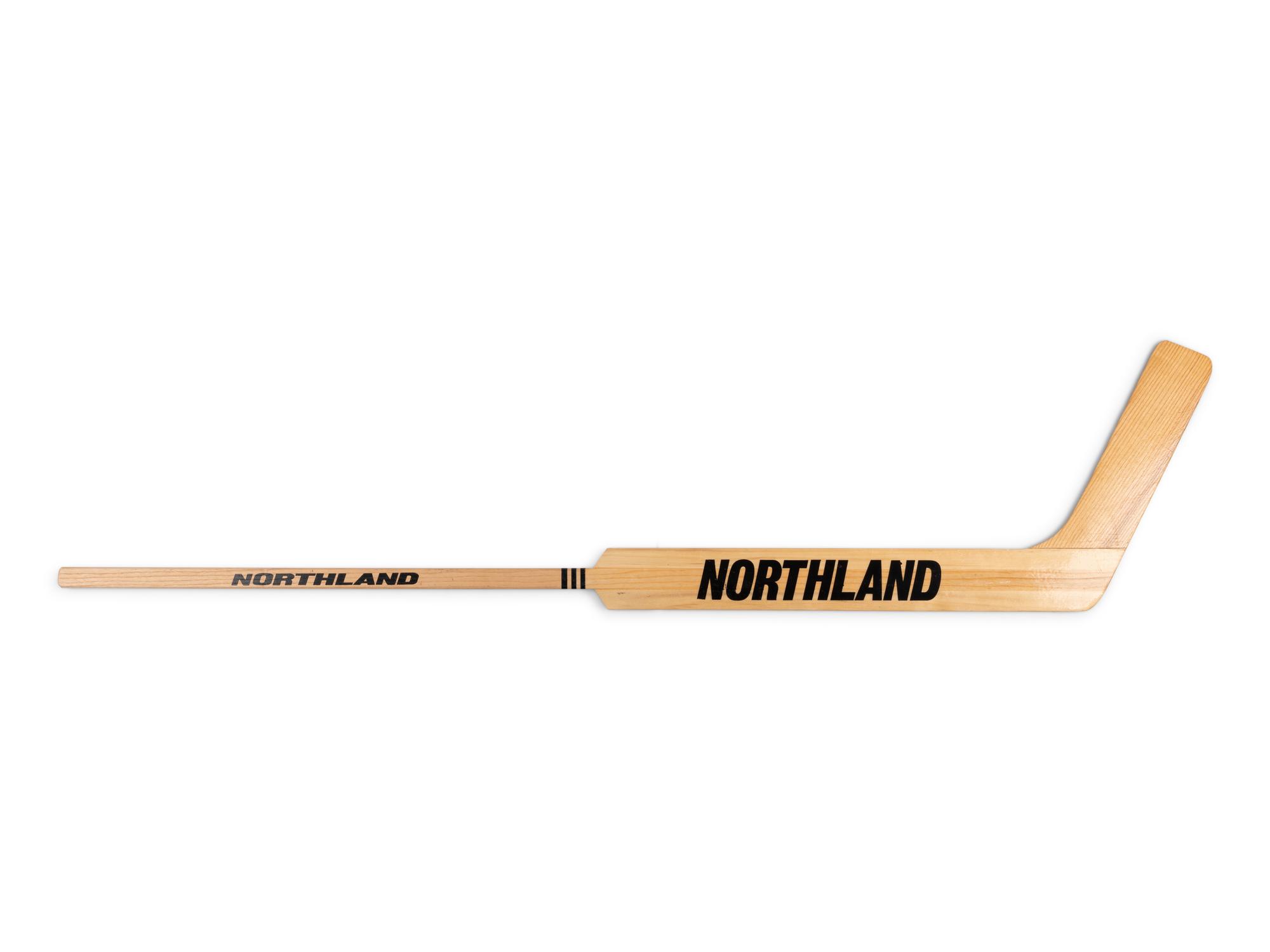 A Chicago Blackhawks Hall of Fame (Tony Esposito, Bobby Hull, Stan Mikita, Denis Savard) Signed Autograph Northland Darren Pang Model Hockey Stick (Beckett Authentication Services Letter BAS Certified),