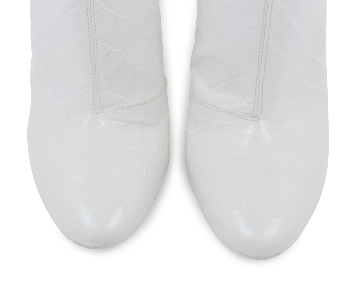 Maison Margiela Alligator Embossed Leather Boots, 2000s