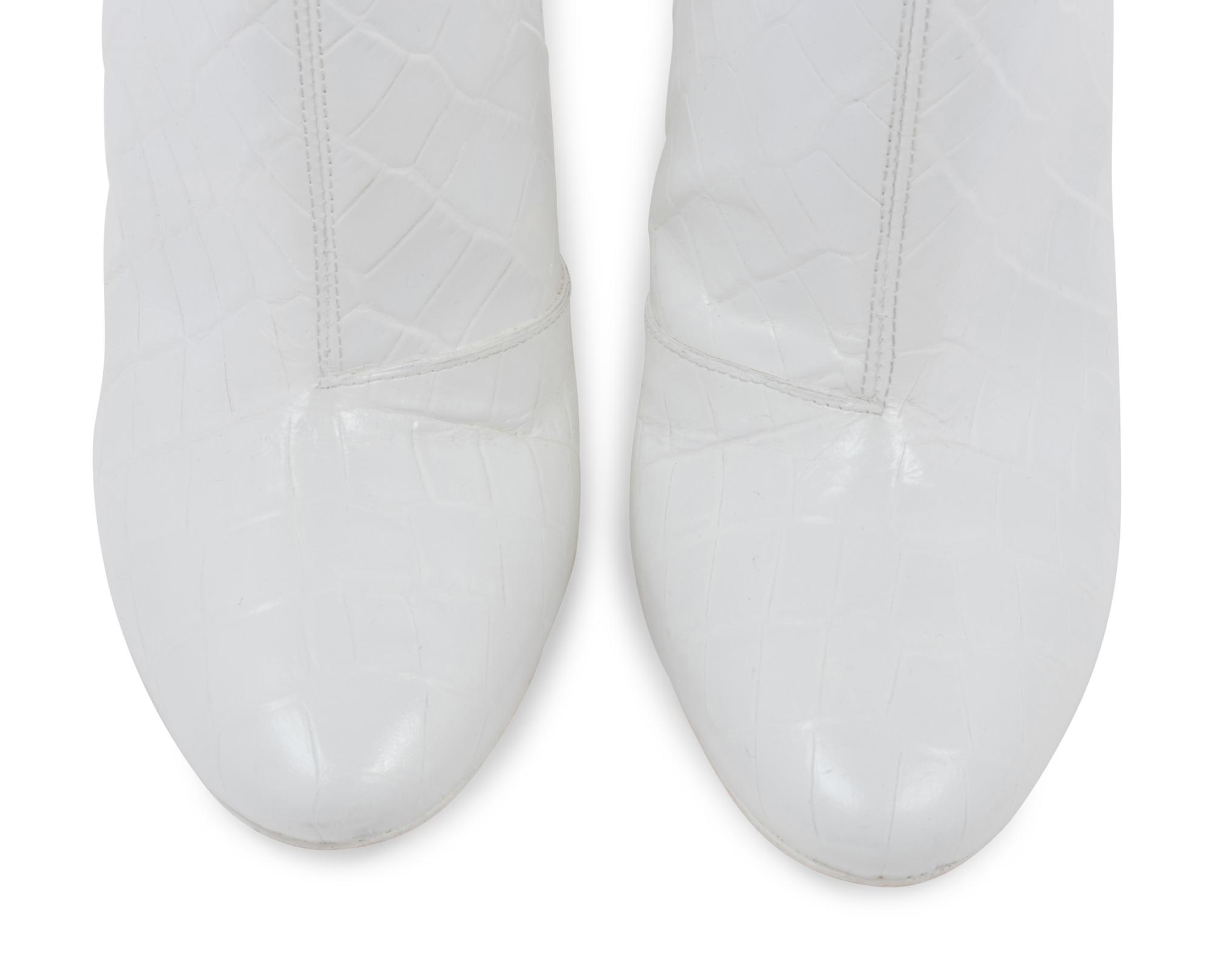 Maison Margiela Alligator Embossed Leather Boots, 2000s