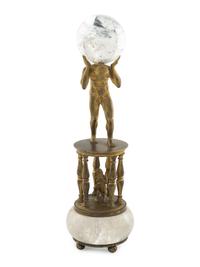 A Continental Gilt Bronze and Rock Crystal Figural Table Ornament