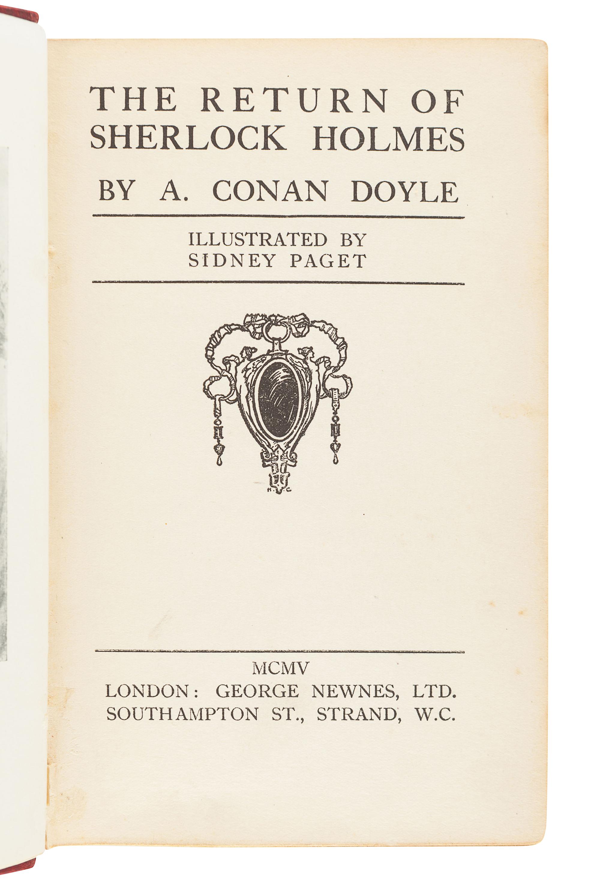 DOYLE, Arthur Conan (1859-1930). The Return of Sherlock Holmes. London: George Newnes Ltd., 1905.