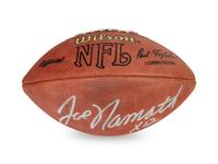 A Group of Football Hall of Fame Signed Autograph Items Including a Joe Namath Football (Beckett Authentication Services BAS Certified),