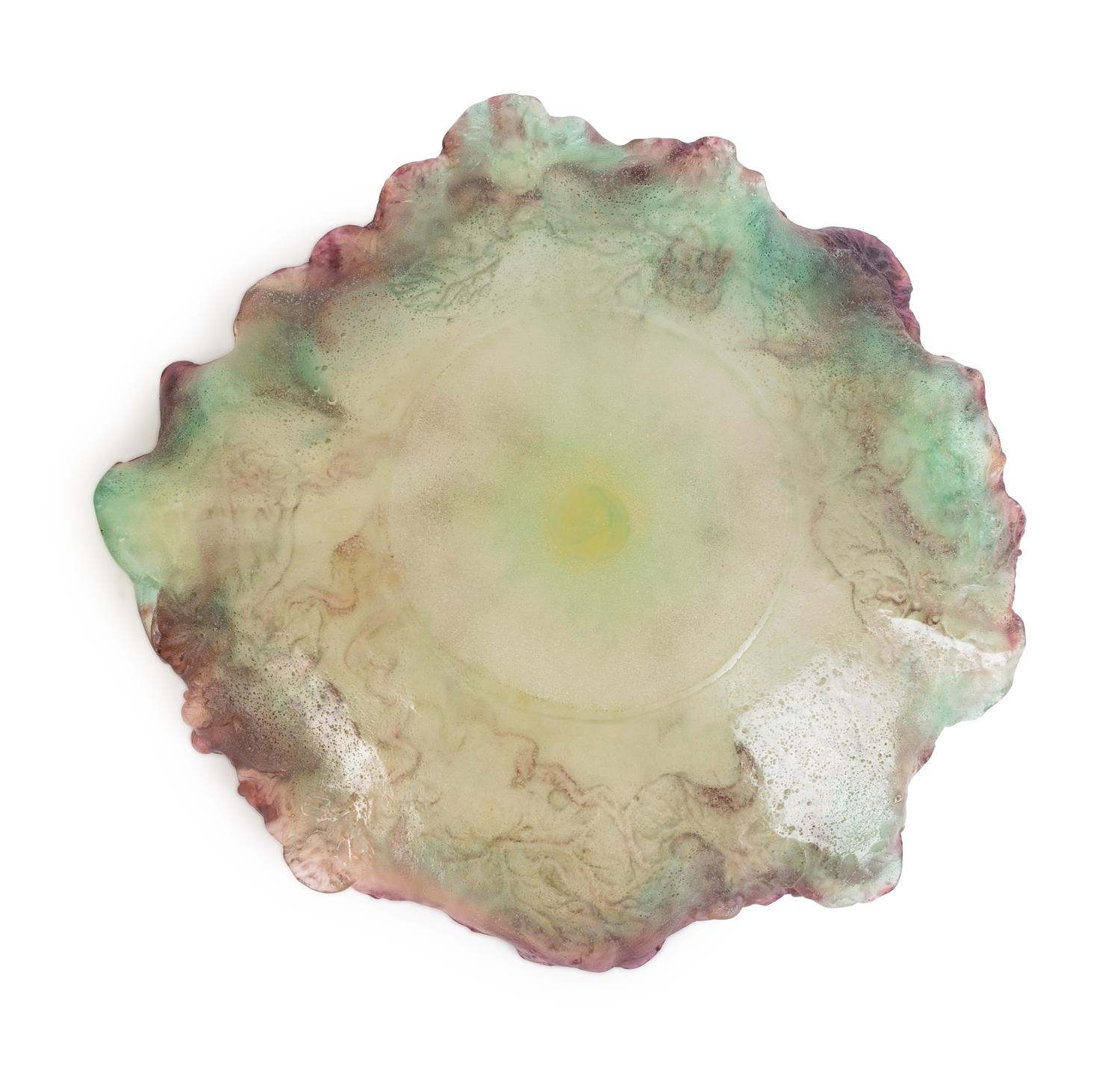 Two Daum Pate-de-Verre Glass Plates — 20TH CENTURY