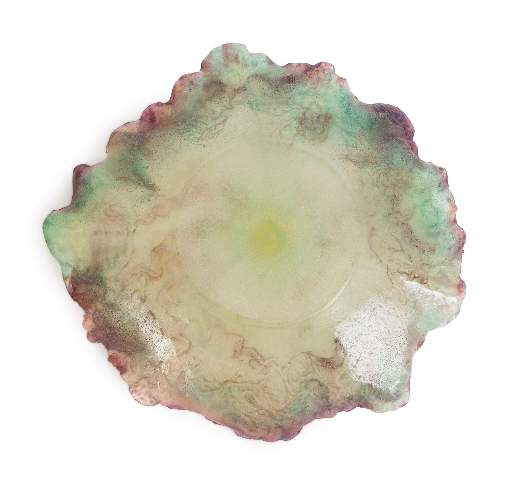 Two Daum Pate-de-Verre Glass Plates — 20TH CENTURY