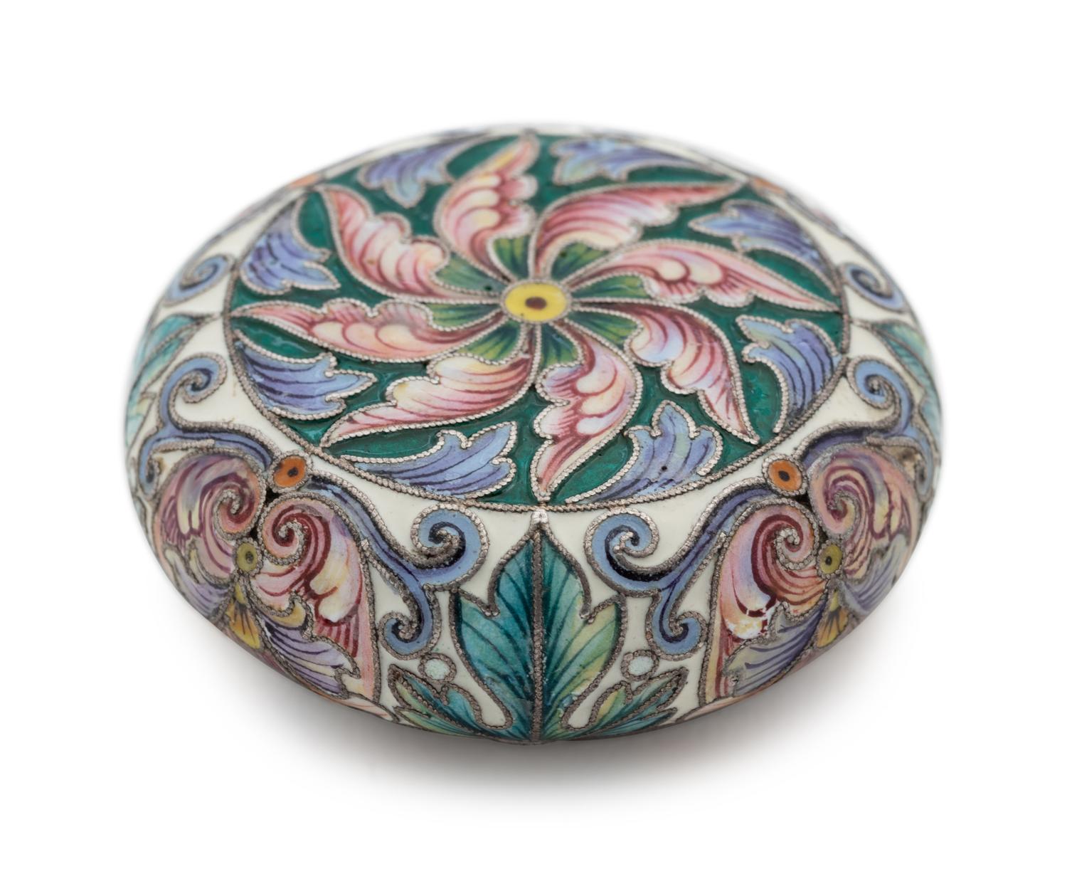 A Russian Silver and Shaded Enamel Snuff Box