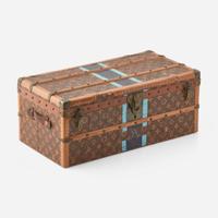 A Louis Vuitton Monogrammed Canvas "Malle Fleurs" Miniature Trunk French, c.1910