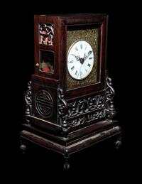 A Chinese Export Rosewood Clock