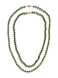 COLLECTION OF NEPHRITE NECKLACES