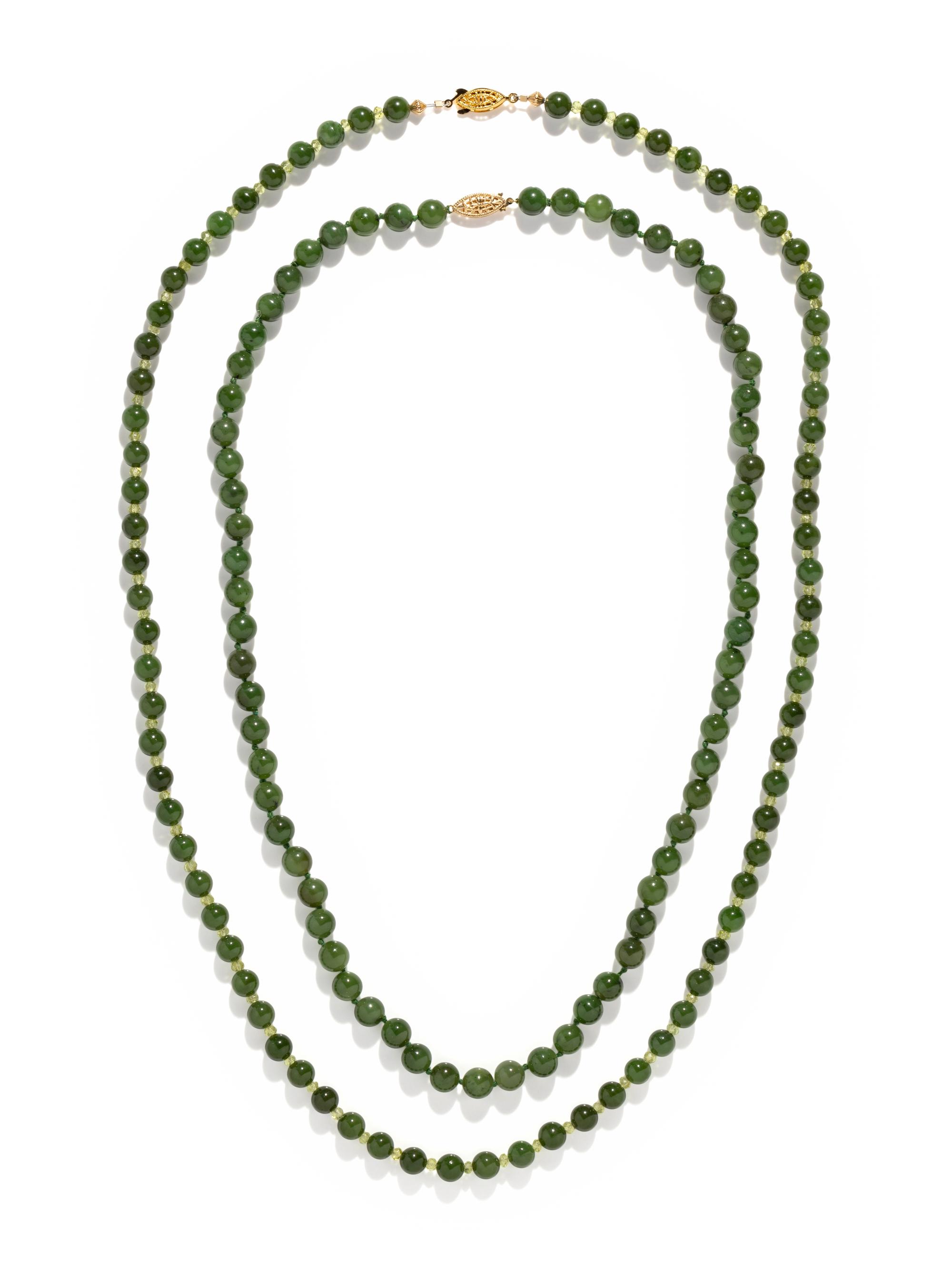 COLLECTION OF NEPHRITE NECKLACES