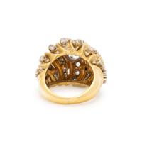 HAMMERMAN BROTHERS, DIAMOND, PLATINUM, AND YELLOW GOLD BOMBÉ RING
