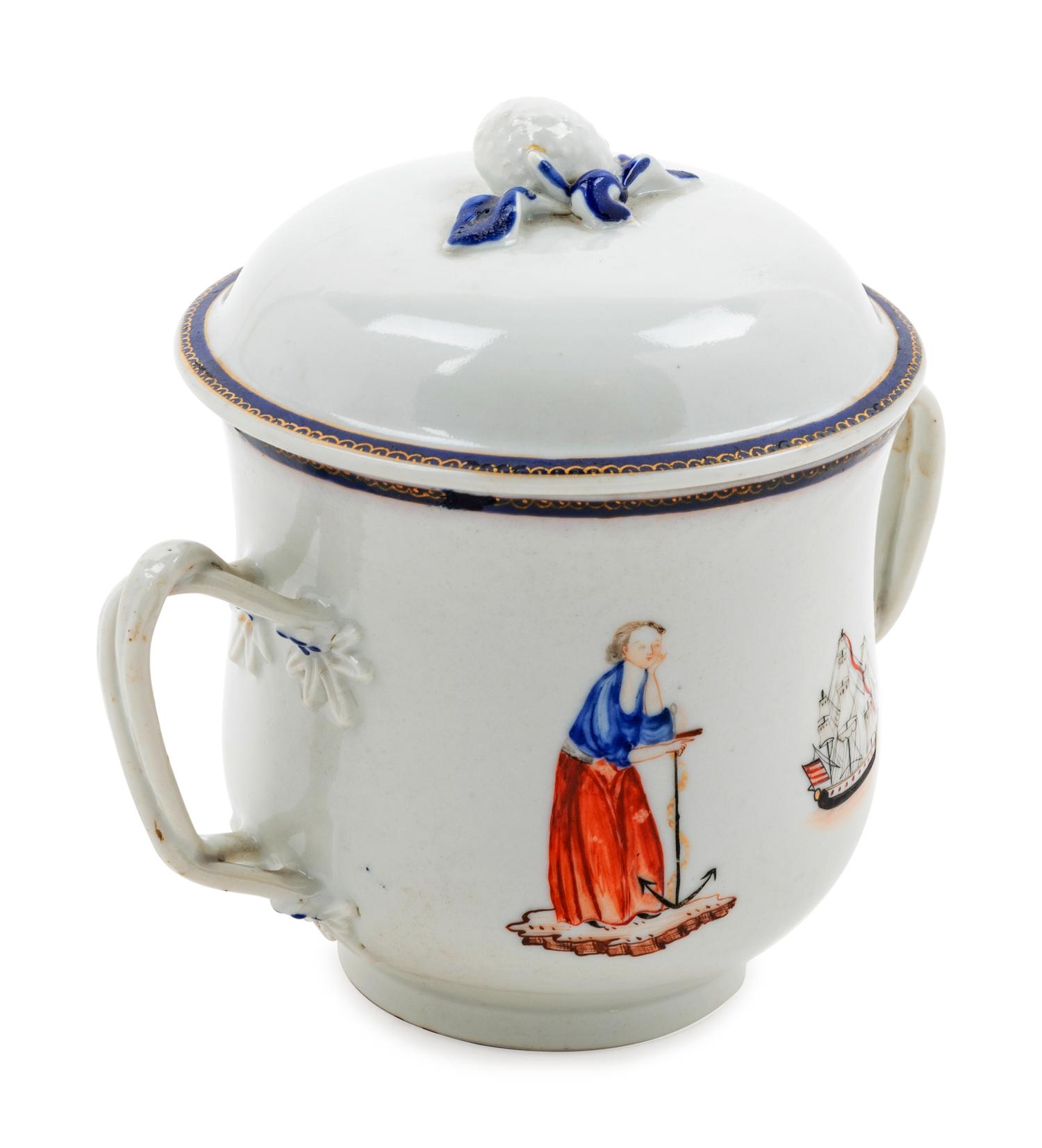 A Chinese Export Porcelain Covered Sugar