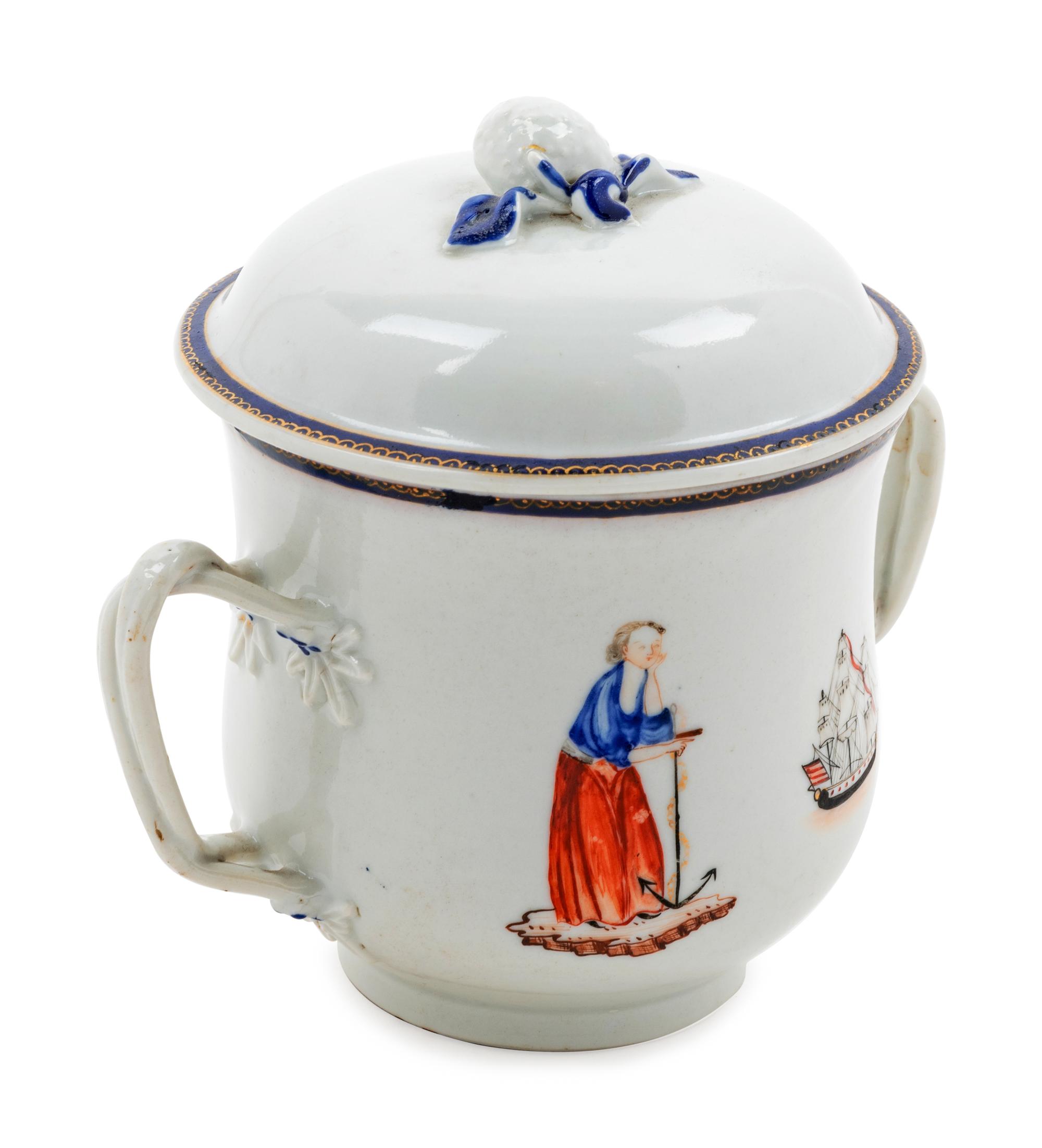 A Chinese Export Porcelain Covered Sugar