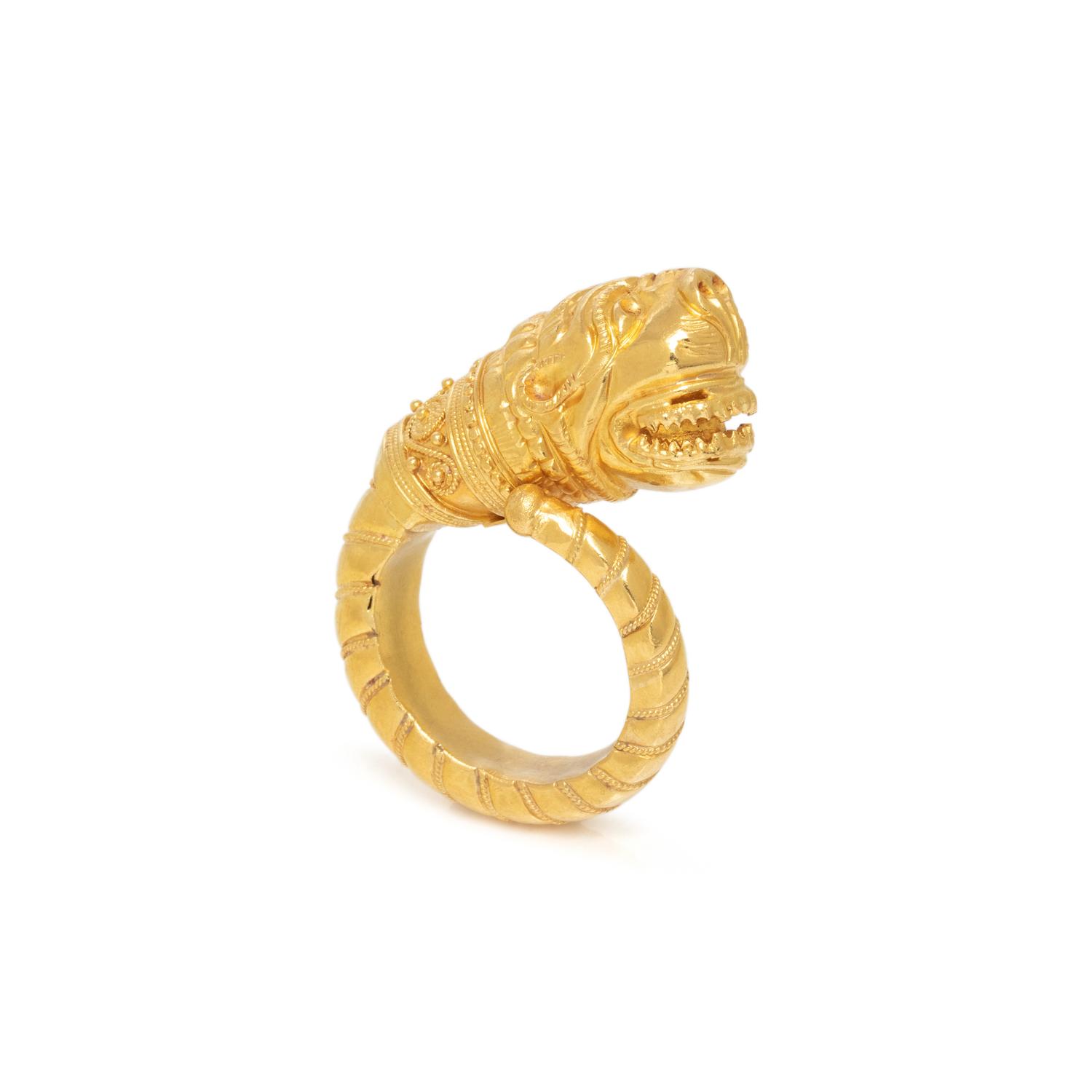 LALAOUNIS, YELLOW GOLD BYPASS RING