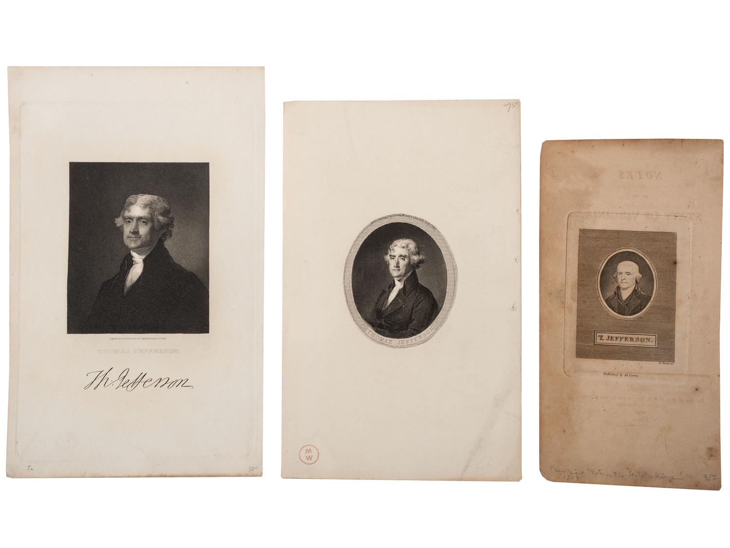 [JEFFERSON, Thomas (1743-1826)]. A group of 4 engravings, comprising: