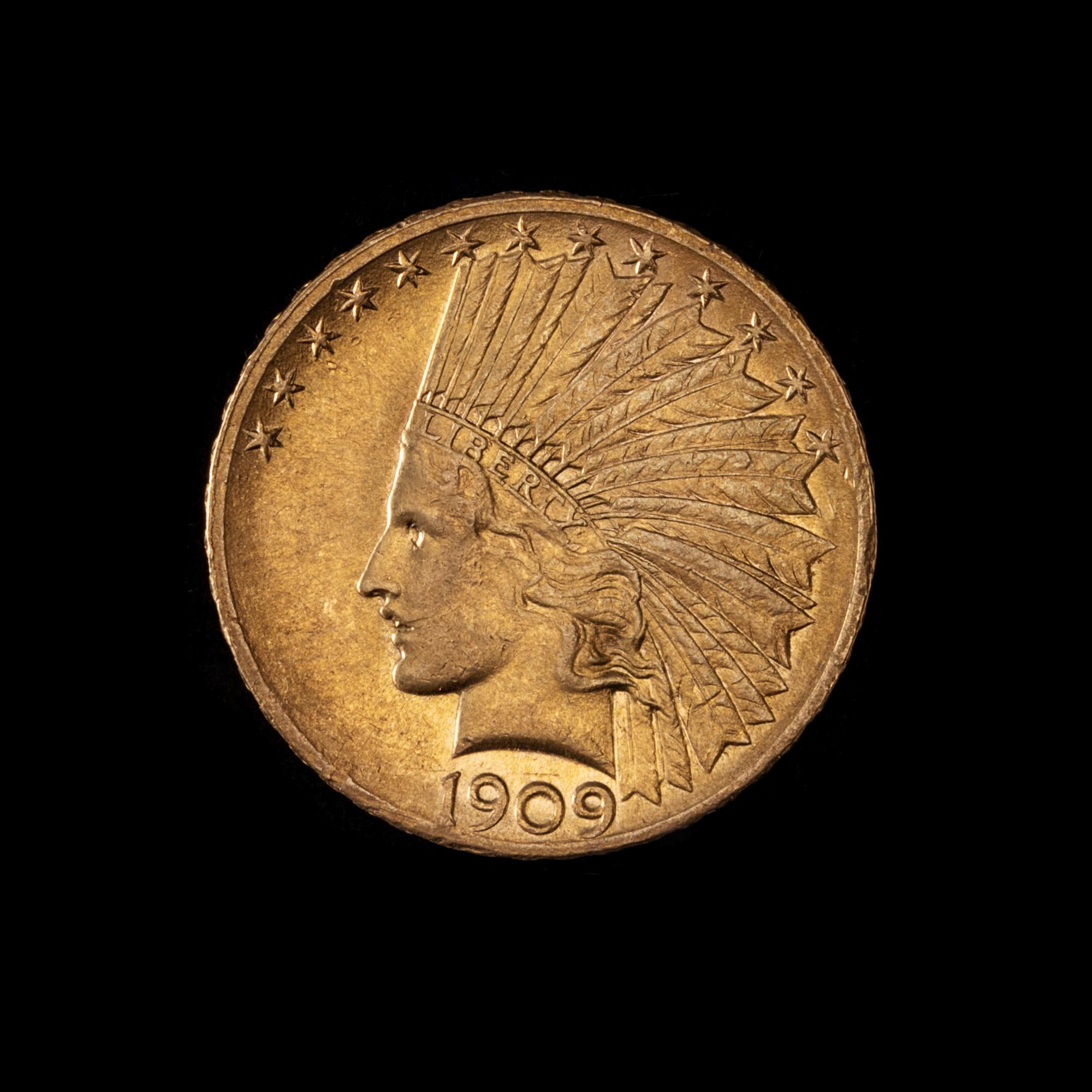 A United States 1909 Indian Head $10 Gold Coin
