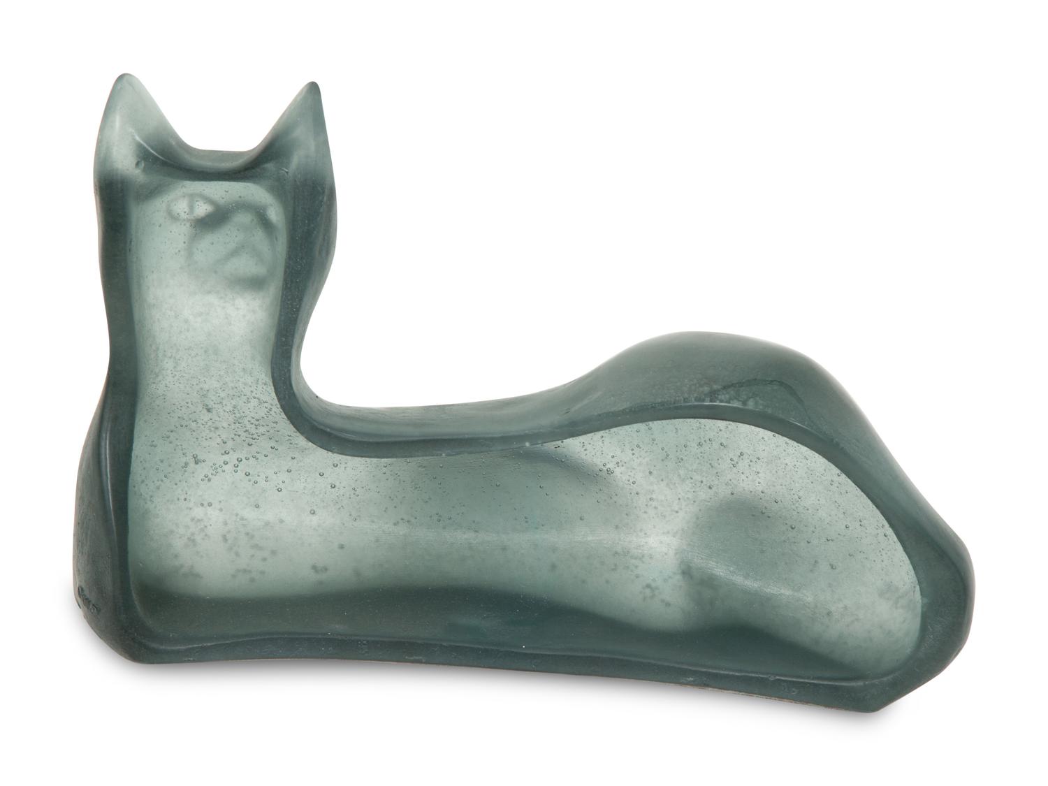 A Daum Pâte de Verre Recumbent Cat