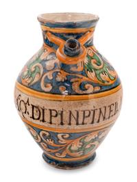 A Continental Majolica Apothecary Ewer