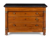 An Empire Style Mahogany Marble-Top Commode