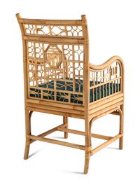 A Set of Eight Bamboo and Rattan Dining Chairs