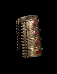 A Tekke Turkmen Carnelian Inset Cuff
