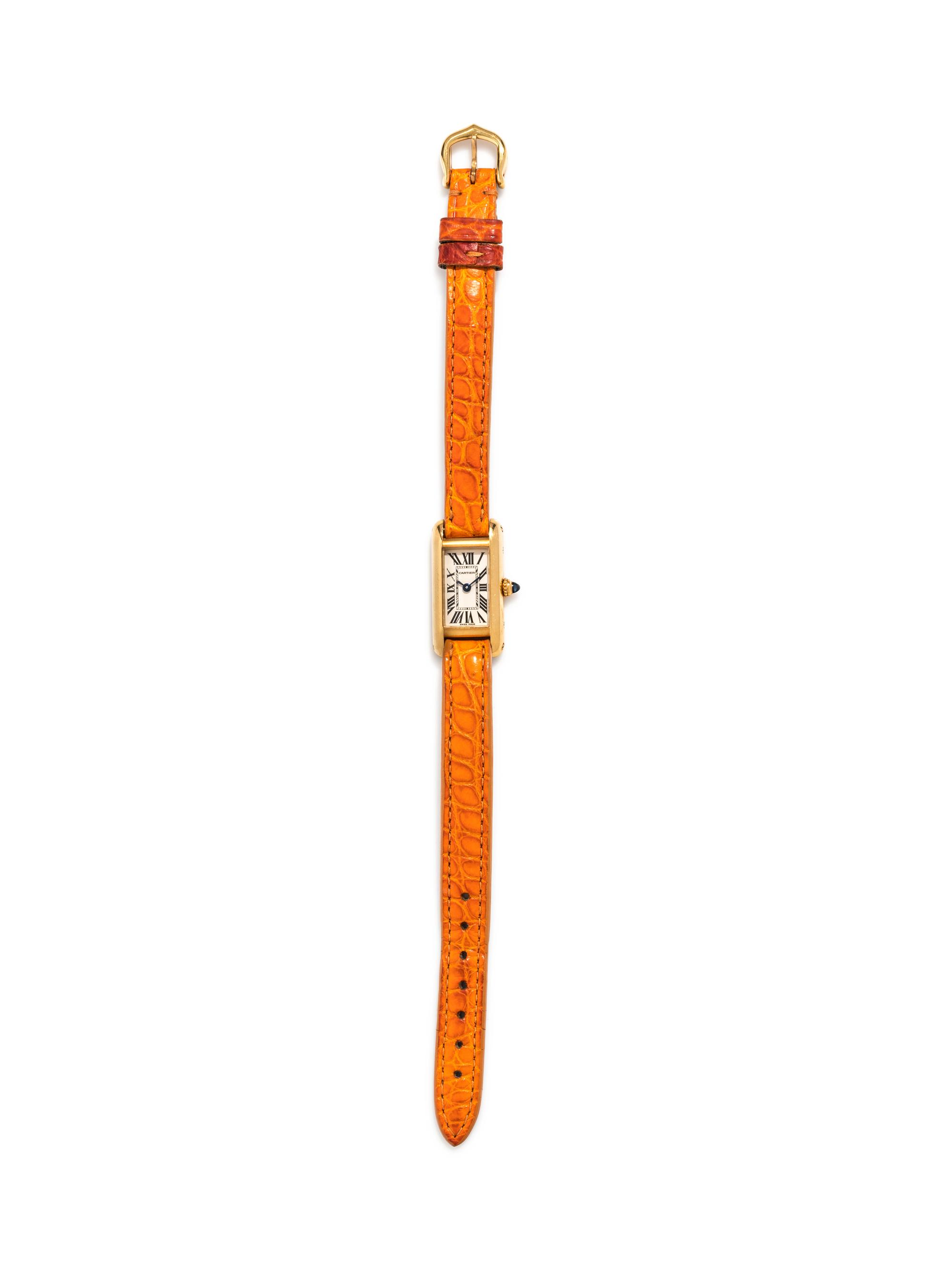 CARTIER, 18K YELLOW GOLD 'MINI TANK' WRISTWATCH