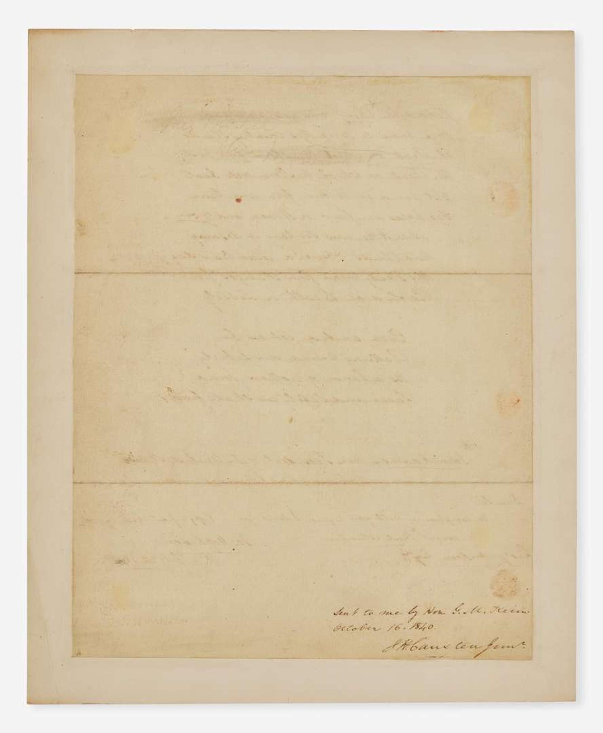 [Americana] [Hail Columbia] Hopkinson, Joseph: Autograph Copy of "Hail Columbia"