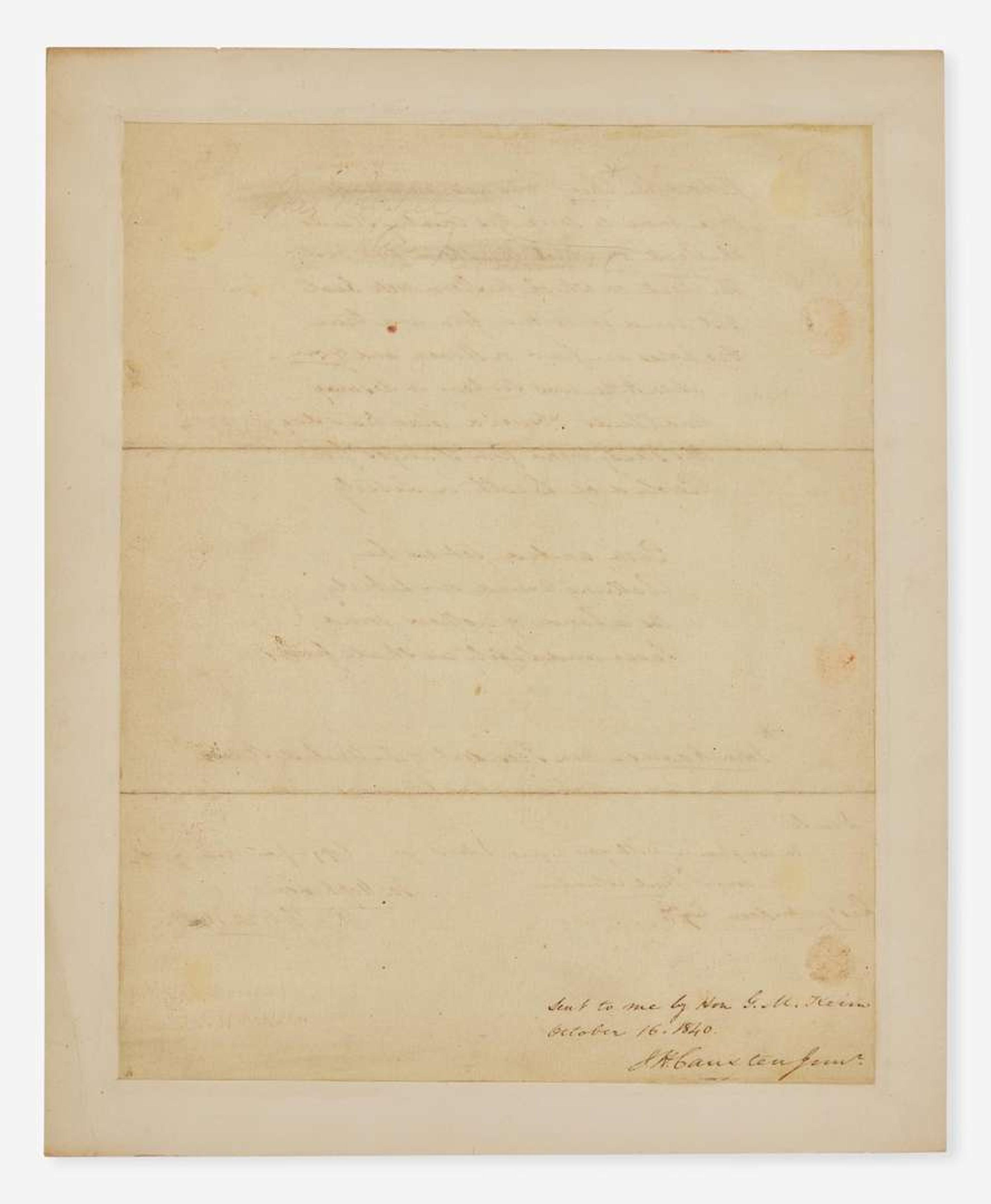 [Americana] [Hail Columbia] Hopkinson, Joseph: Autograph Copy of "Hail Columbia"