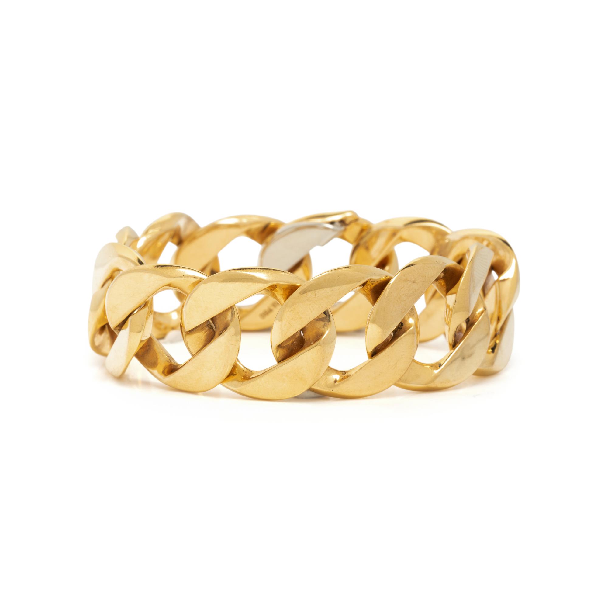 VERDURA, YELLOW GOLD CURB LINK BRACELET