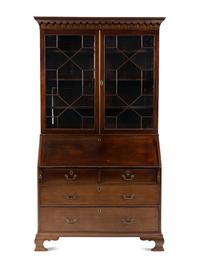 A George III Mahogany Bureau Bookcase