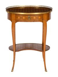 A Louis XV/XVI Transitional Style Marquetry Side Table