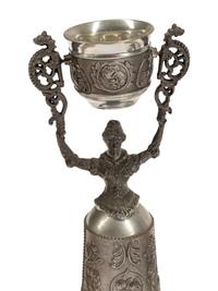 A Group of Six Continental Silver-Plate Wager Cups