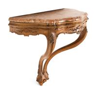 A North Italian Walnut Marble-Top Console Table