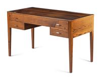 An Art Deco Style Chrome Mounted Oak Desk