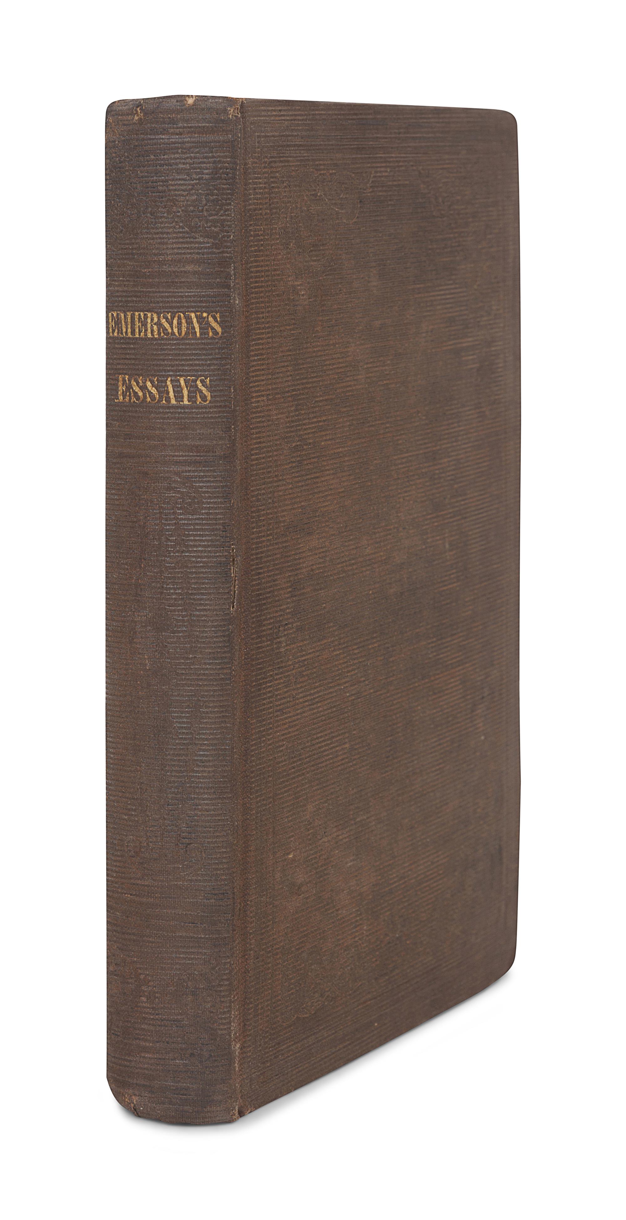 EMERSON, Ralph Waldo (1803-1882). Essays. Boston: James Munroe and Company, 1841.