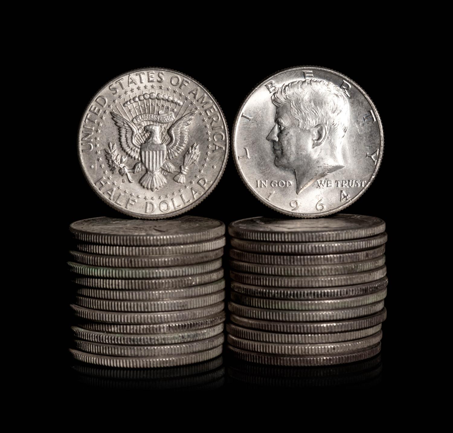 A Group of Twenty-Six 1964 John F. Kennedy 50c Coins